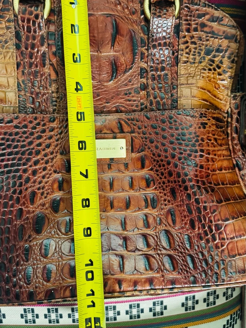 Brahmin Flaire Fold-over-to Shoulder-Strap measures 11 in wide x 11 in tall - Picture 10 of 16